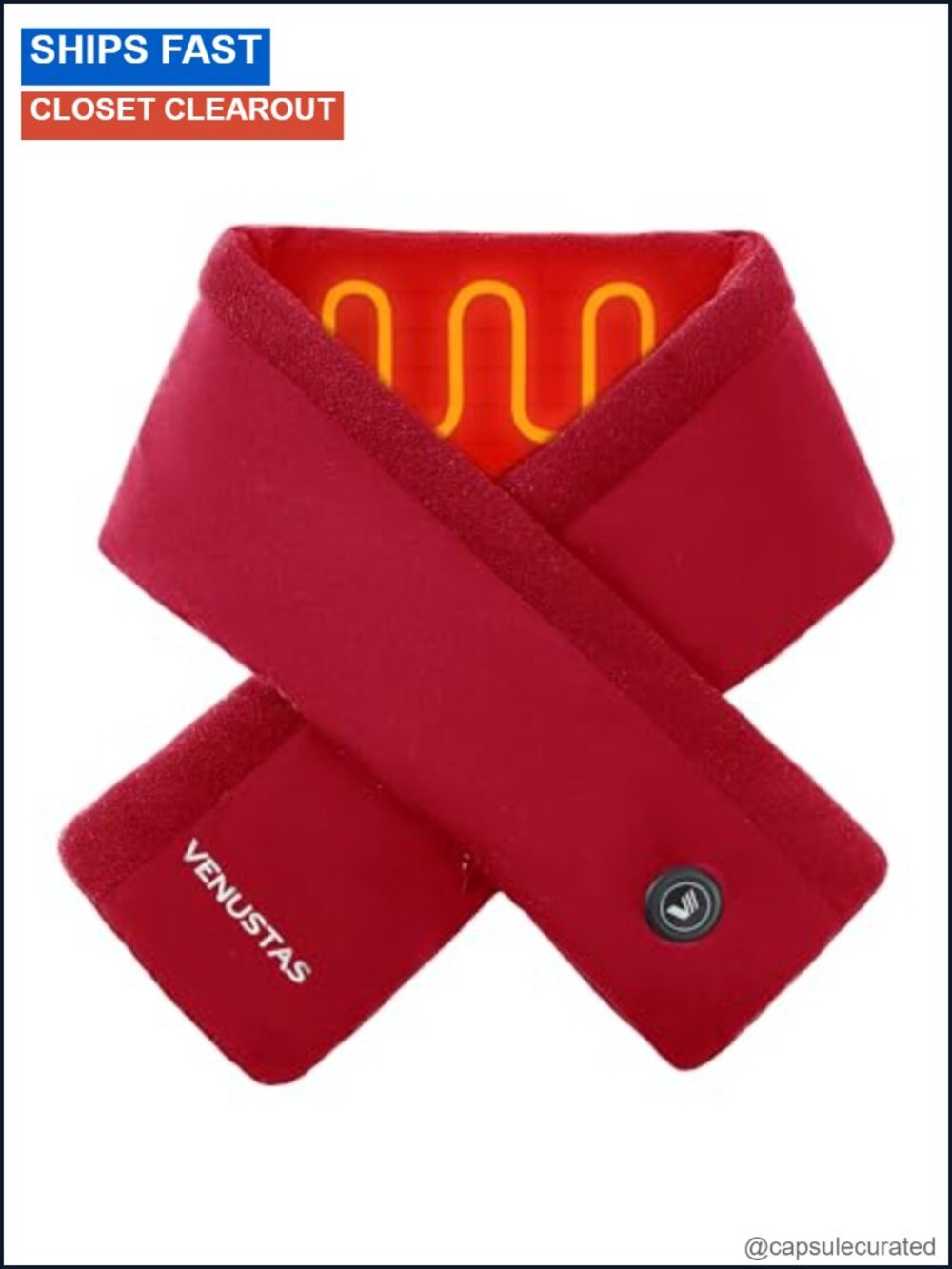 Heated Scarf with Battery, 20H Rechargeable Neck Warmer Unisex Fleece